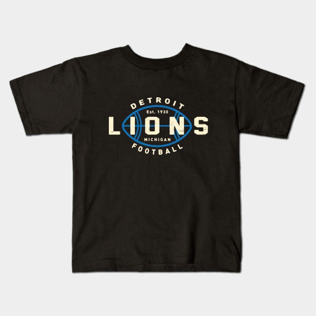 Vintage Detroit Lions 2 by Buck Tee Kids T-Shirt by Buck Tee